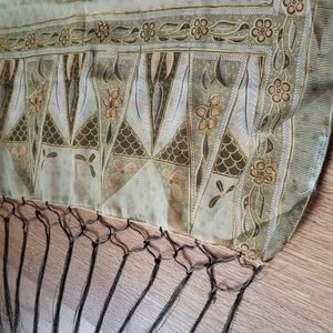 Green Toyama Scarf with Tassels